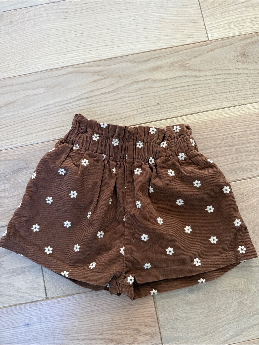Rylee + Cru Brown Corduroy Floral Pull-On Shorts